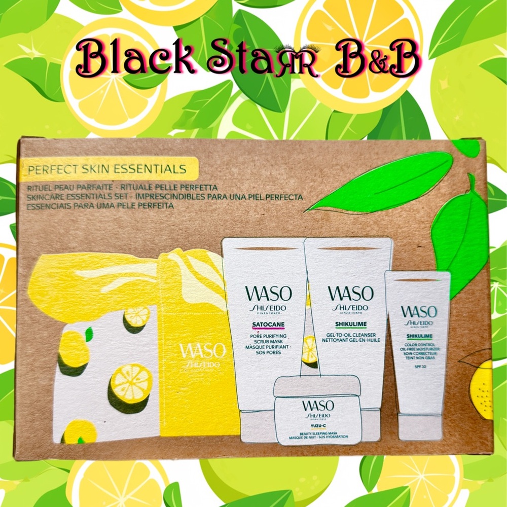 🍋 Shiseido Waso Perfect Skin Essentials 4 Piece Gift Set NEW
